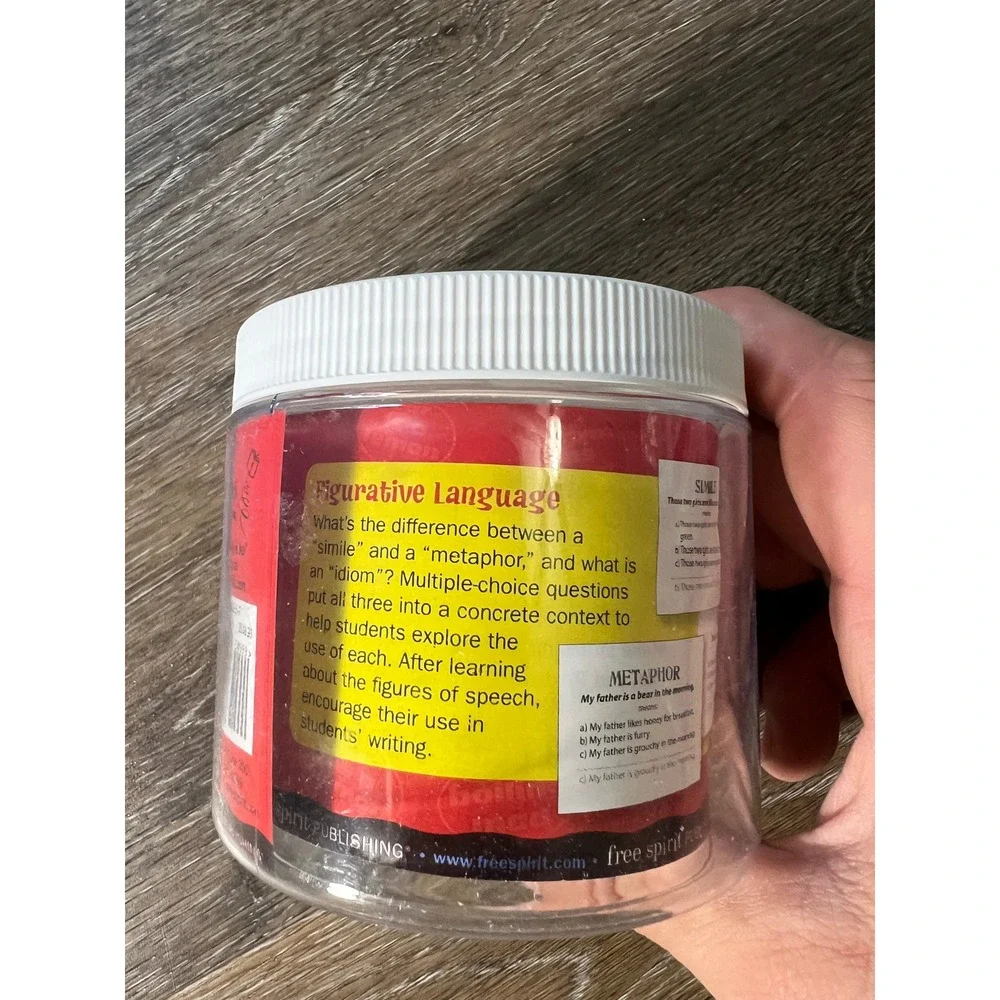 Free Spirit Figurative Language In a Jar Kids OS Red Metaphor Simile Idiom Cards